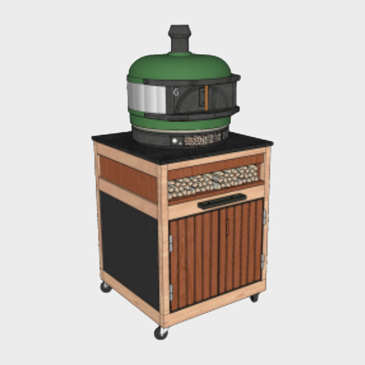 Cuisine d'extérieur LULU LA Nantaise - Les Tontons Grilleurs - Modèle SOLO avec Porte et Rehausse