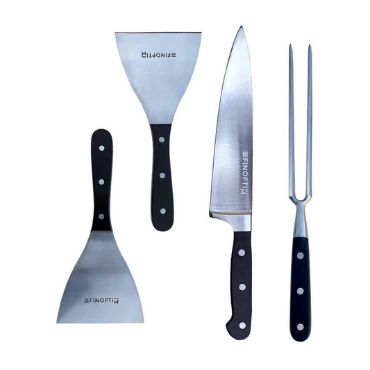 Coffret Couteau, Diapason et 2 Spatules pour Brasero Plancha - Finoptim