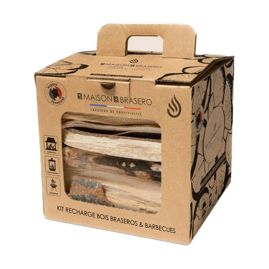 Carton de 8 kg de Bois pour Recharge de Brasero et Barbecue  - La Maison du Brasero